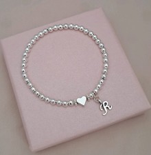 Initial and Heart Bracelet