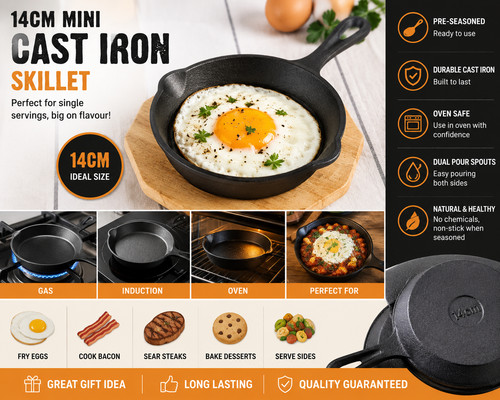 Mini cast iron skillet frying - iron,