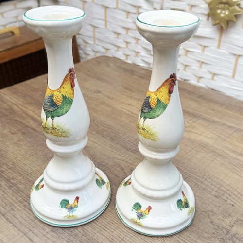 Vintage pair ceramic rooster - pair,