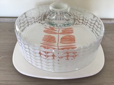 ORLA KIELY LARGE CAKE PLATE AND DOMED GLASS LID - RARE