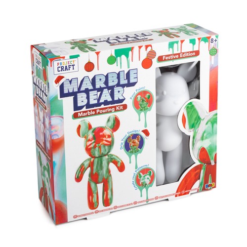 Marble bear paint pouring - marble, kit