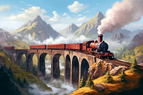 Steam train canvas - steam,