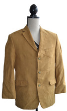 Mens Cento Mila Mustard Polyester Suede Feel Overcoat Jacket - 48" *NEW*