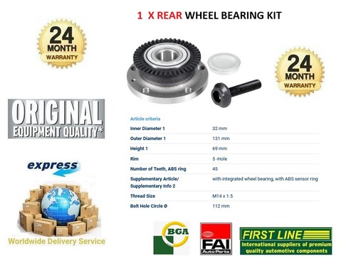 Rear axle wheel - rear, bearing
