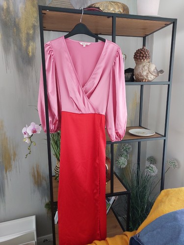 Pink red silky - silky, dress