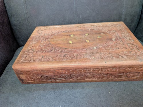 Vintage hand carved box - vintage,