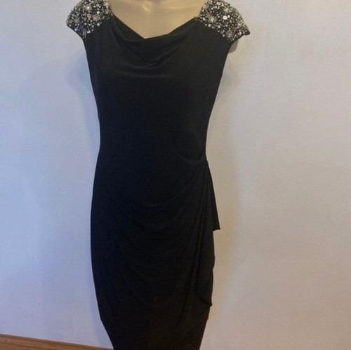 Elegant black dress with - black,