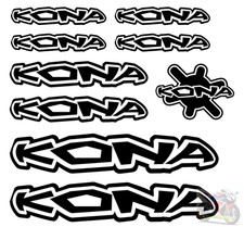 9pc Kona Decal Sticker Set For Bike Mountain bicycle Frame Forks Logos etc MTB