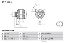 BOSCH Alternator Fits AUDI A4