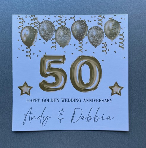 Personalised golden 50th - golden,