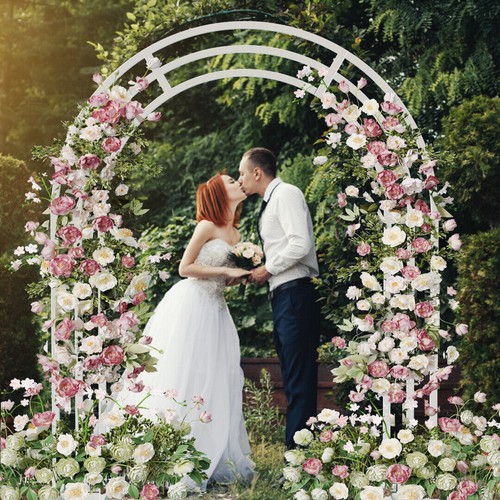 White metal wedding garden - white,