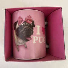 I Love Pugs - Printed Mug pink