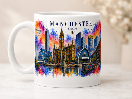 Manchester mug colourful city - mug,,