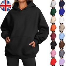 Womens Oversized Hoodie Pullover Jumper Fleece Sweatshirt Casual Loungewear UK