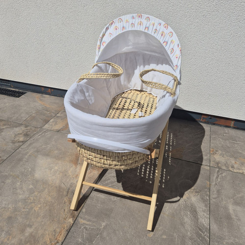 Oval wicker moses basket with - wicker,