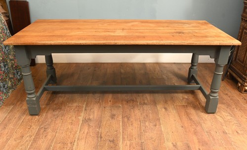 Painted refectory table - painted,