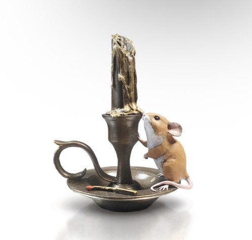 Cold cast bronze mouse - cold,