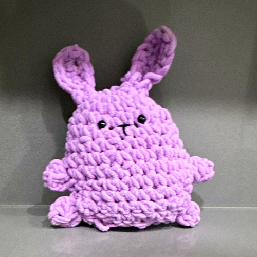 Handmade crochet purple bunny - crochet,