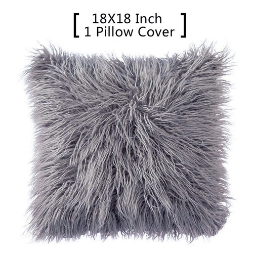 Mongolian faux fur cushion - faux,