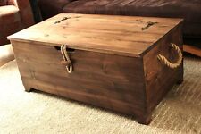 Rustic Wooden Chest Trunk, Blanket Box, Vintage Coffee Table, Ottoman, Storage 