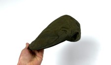 Vintage Men's Barbour Green Wax Waxed Cotton Flat Cap Hat Size 7 3/8 L 60cm