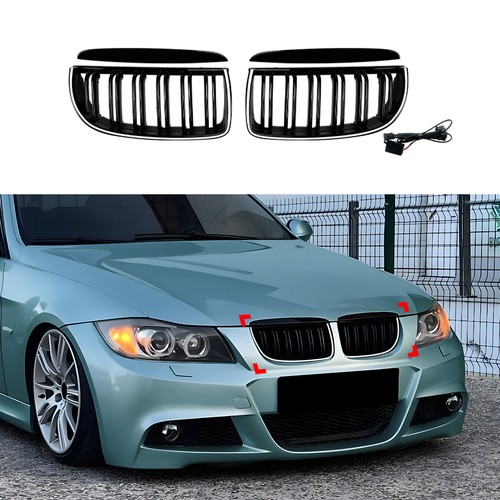 Gloss black front kidney grill - front,