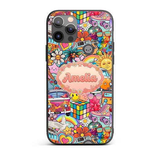 Hippie van rainbow - hippie, smiley