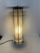 Chrome Modernist solar saturn cylindrical tube wall sconce light 