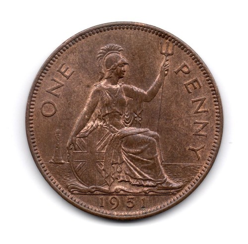1951 penny george vi - penny,,