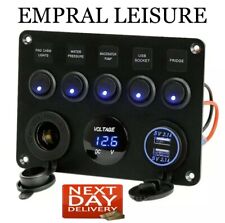Campervan 12v 24v Switch Control Panel Dual Usb Voltmeter Cigarette Caravan Boat