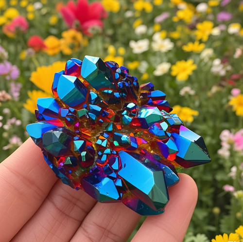 Natural raw rainbow cluster - natural,