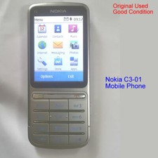 100% Genuine Original Nokia C3-01, 5MP 3G Wi-Fi Unlocked Mobile Phone Silver 