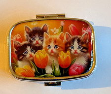 Pill Box Metal Case Oblong