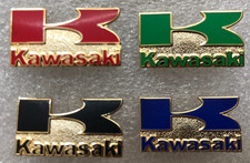SET OF 4 KAWASAKI MOTORBIKES LOGO ENAMEL PIN BADGES