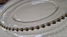 Gold glass beaded charger - gold,