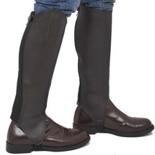 Genuine Soft Leather Gaiters / Half Chaps - Black & Brown