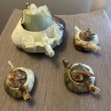 Hand Carved Jade Stone Tea Set