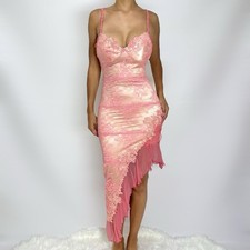 Coral Pink vintage lace ruffle