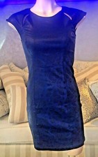 Saint Shylo Size 10 Navy And Black Damask Print Oriental Mini Dress