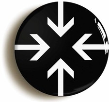 MOD BADGE BUTTON PIN ARROWS PATTERN RETRO SIXTIES (1inch/25mm diameter) 1960s