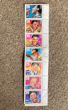 Vintage Strip of 7 Unused USA Stamps - Singers/Music Legends & Idols inc Elvis