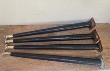 Set of 4 c.1960 Vintage 15.5" Dansette Style Black Tapered Table Legs & Brackets