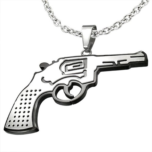 Mens stainless steel black gun - steel,