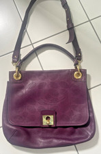 Orla Kiely Punched Leather Cross Body Bag Plum, Great Condition
