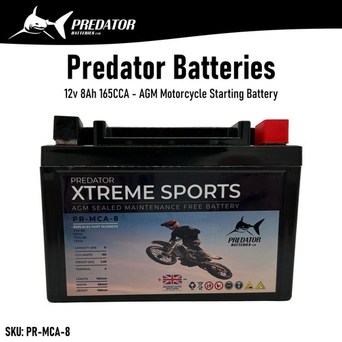 12v 8ah 165cca - 12v, agm