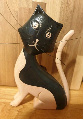 Cat wooden folk art - cat,