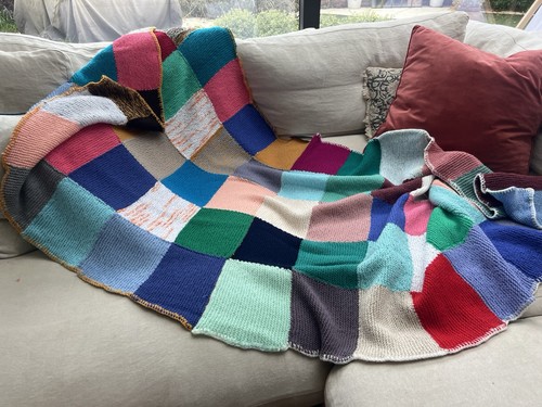 Handmade patchwork retro quilt