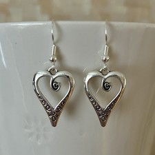 Tibetan Silver Heart Earrings