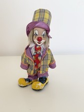 Vintage Plush Clown. Porcelain
