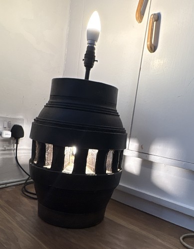 Antique cart wheel hub - hub, lamp